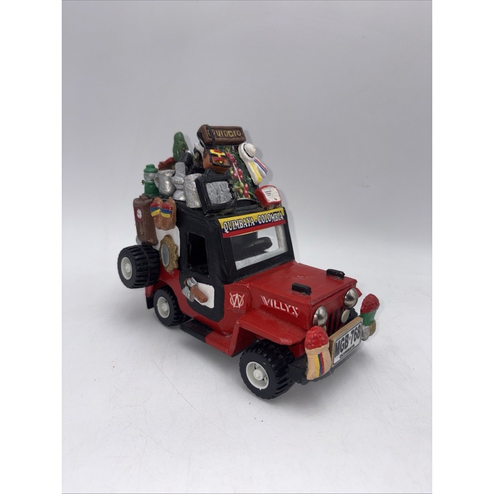 Handmade Colombian Yipao Willys Jeep Folk Art Quimbaya Coffee Region